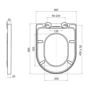 Mereo WC závěsné, RIMLESS, 530x355x360, keramické, vč. sedátka CSS124