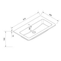 Mereo Nábytkové  umyvadlo, 81x46,5x16 cm, litý mramor, bílé