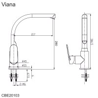 Mereo Dřezová stojánková baterie, Viana, s ramínkem nad pákou, výška 307 mm, chrom
