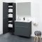 Mereo Mailo, koupelnová skříňka vysoká 170 cm, černé madlo