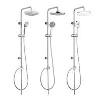 Mereo Sprchový set Sonáta s tyčí, hadicí, ruční a talíř. kulatou sprchou