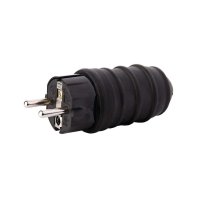 Vidlice gumová 250V, 16A, černá