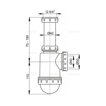 Alcaplast dřezový sifon s převlečnou maticí, A443