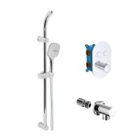 Mereo Vanový set s termostatickou podomítkovou tlačítkovou baterií - 2-cestná - oválný kryt