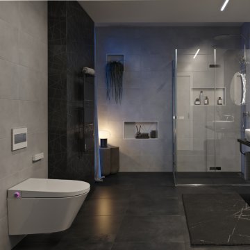 Mereo WC s integrovaným elektronickým bidetem, RIMLESS, 592x380x430 cm, keramické, vč. sedátka