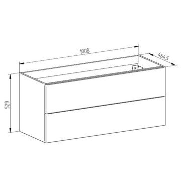 Mereo Aira, koupelnová skříňka s keramickým umyvadlem 101 cm, antracit