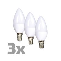 LED žárovka, svíčka, 6W, E14, 3000K, 450lm, 3ks