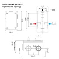 Mereo Sprchová podomítková baterie s přepínačem, Dita, Mbox, oválný kryt, chrom