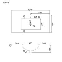 Mereo Nábytkové umyvadlo SLIM, 101x46x18 cm, keramické, bílé