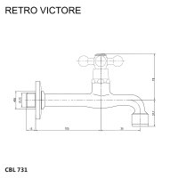 Mereo Nástěnný kohoutek, Retro Viktorie, 1/2", chrom