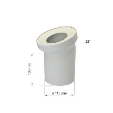Univerzální odtokové koleno DN 100/D 110, 22°, šikmé