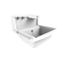 Víceúčelové umyvadlo Multiset 550 x 450 x 202 mm, s příslušenstvím, bílé, vysoce odolné