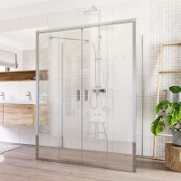 Mereo Sprchový kout, Lima, U obdélník, výška 190 cm, chrom ALU, sklo Čiré