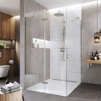 Mereo Sprchový kout, Novea, čtverec, chrom ALU, sklo Čiré, dveře levé a pevný díl