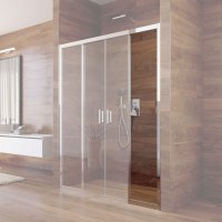 Mereo Pevný díl s profilem a těsněním pro CK80443K, 140x190 cm, sklo čiré, chrom ALU