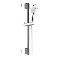 Mereo Sprchová souprava, třípolohová sprcha, posuvný držák, šedostříbrná hadice