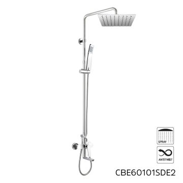 Mereo Vanová baterie s talířovou hranatou slim sprchou 250x250 mm, nerez