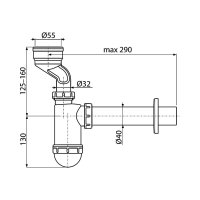 Alcaplast pisoárový sifon A45A