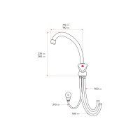 Mereo Dřezová stojánková baterie, pro nízkotl. ohřívače, výška ramínka 160 mm, chrom