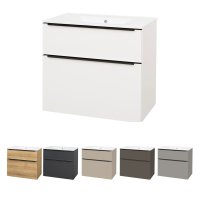 Mereo Mailo, koupelnová skříňka s keramickým umyvadlem 81 cm, černé madlo