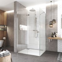 Mereo Novea zalamovací sprchový kout, obdélník, levé dveře a pevný díl, sklo Čiré