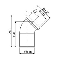 Alcadrain dopojení k WC, koleno 45°, A90-45