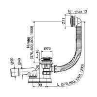 Alcaplast vanový sifon, click-clack, A504CKM-80