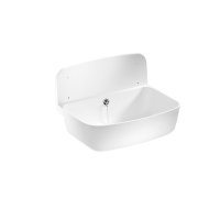 Nástěnné umyvadlo 495 x 345 x 155 mm, s příslušenstvím, bílé, plastové, vysoce odolné, bez mřížky