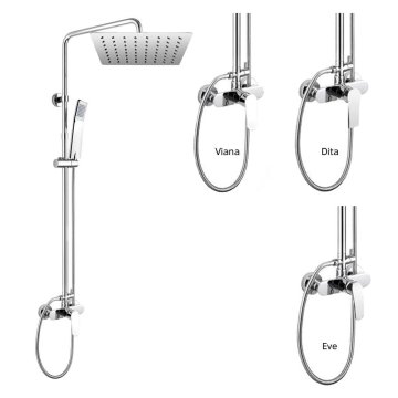 Mereo Sprchová baterie s talířovou hranatou slim sprchou 300x300 mm, nerez