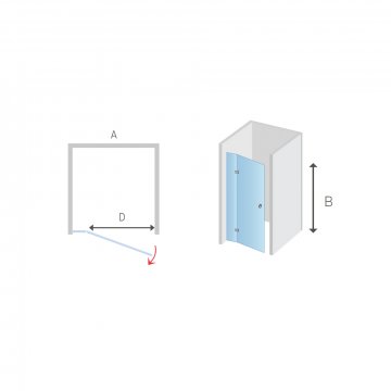 Mereo Sprchové dveře, Novea, 80x200 cm, chrom ALU, sklo Čiré, pravé provedení, nerezový žlab ke stěně