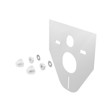 Mereo WC set - Rimless WC hranaté, modul pro zazdění, bílé hranaté tlačítko