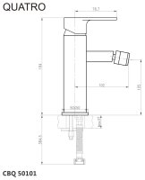 Mereo Bidetová baterie, Quatro, bez výpusti, chrom