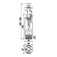 Jika vypouštěcí ventil DualFlush včetně chromového tlačítka, H8903760000001