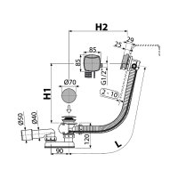 Alcaplast vanový sifon s napouštěním, A564CRM1